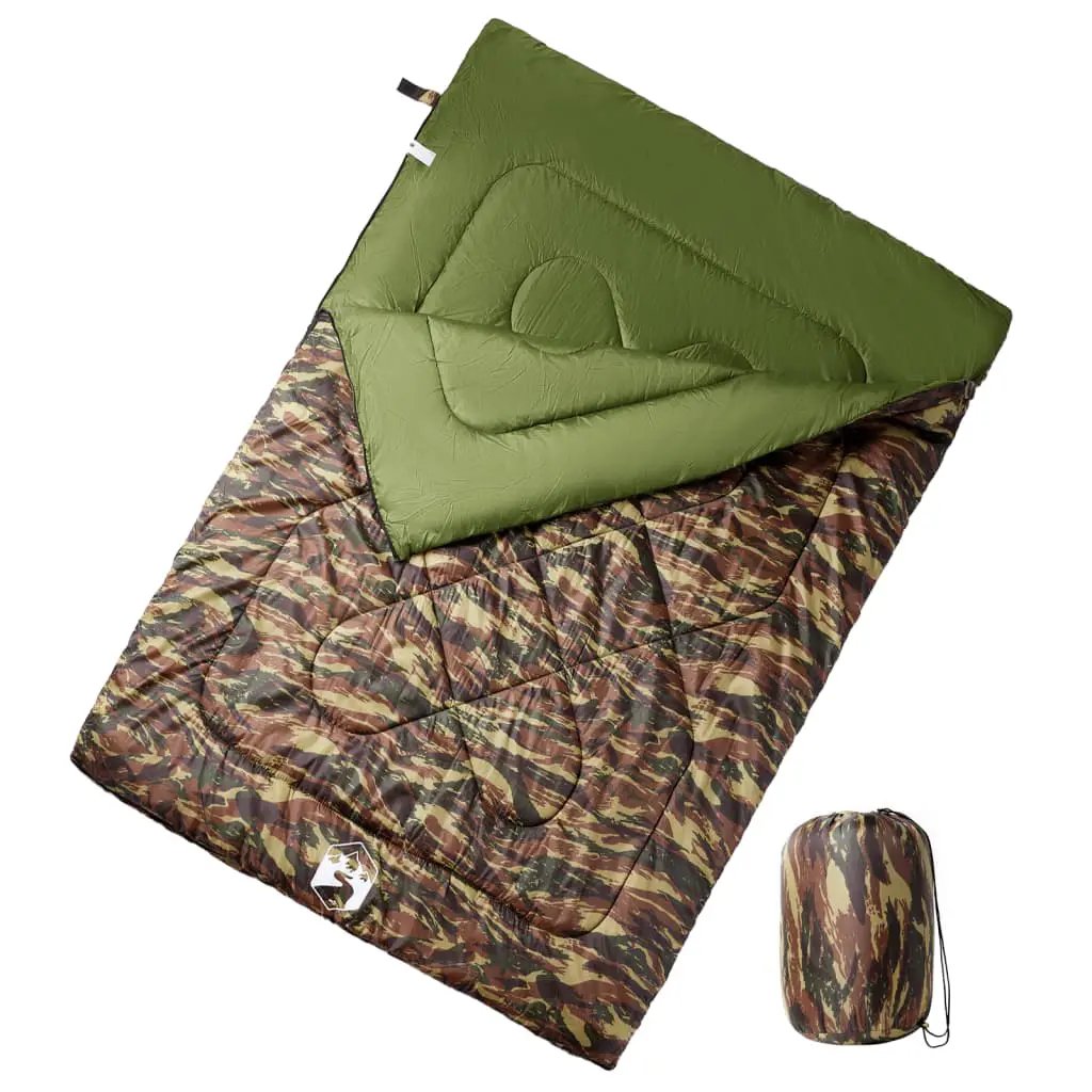 vidaXL Double Sleeping Bag with Pillows for Adults Camping 3-4 Seasons - from vidaXL