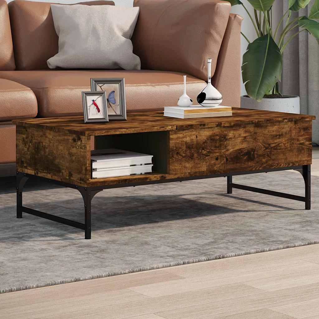 vidaXL vidaXL Coffee Table 100x50x35 cm Engineered Wood and Metal Moisture Resistant Living Room Storage - Coffee Table