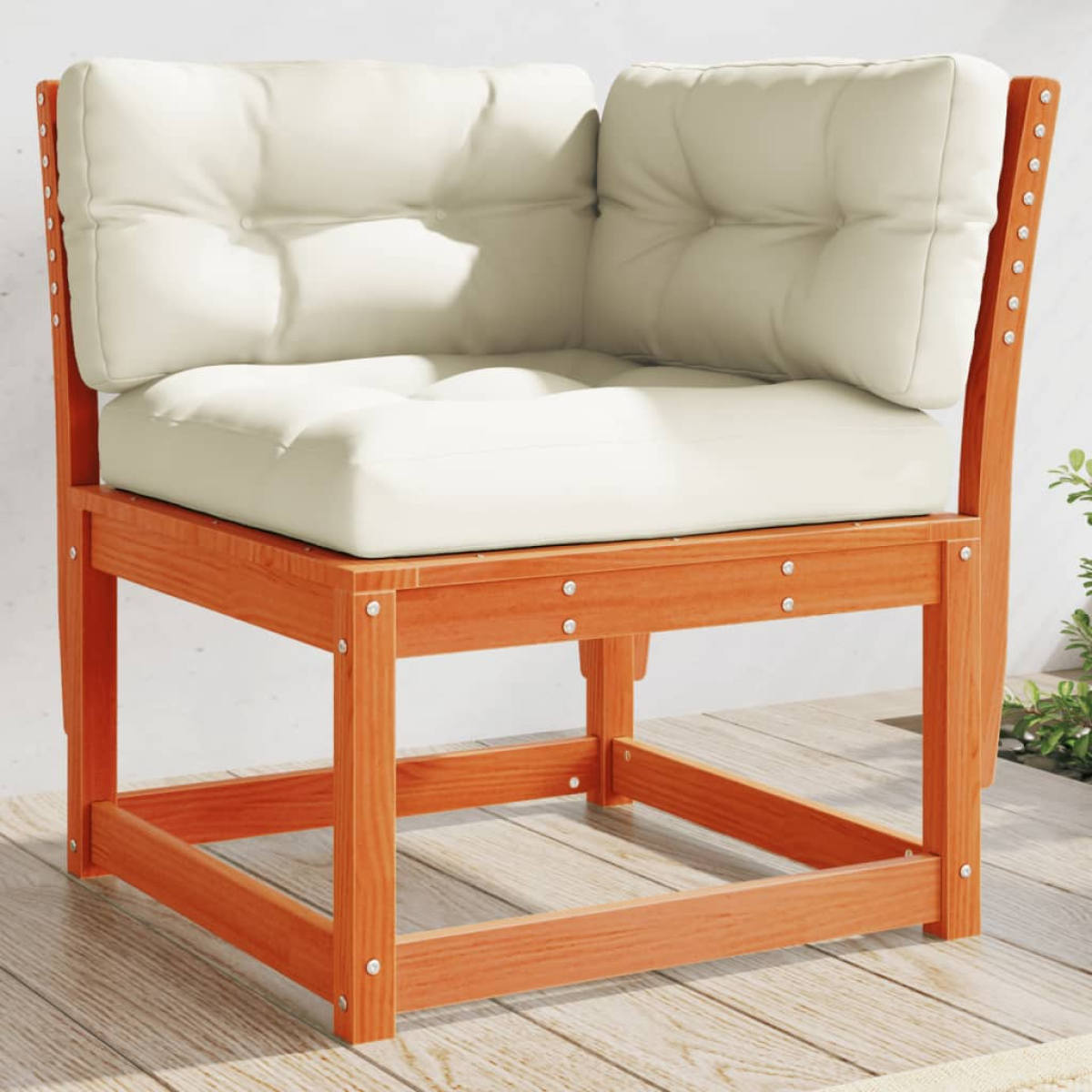 vidaXL vidaXL Garden Sofa | Natural Pine | Solid pine wood | 73 x 73 x 78 cm | Modular - Garden Sofa Sets