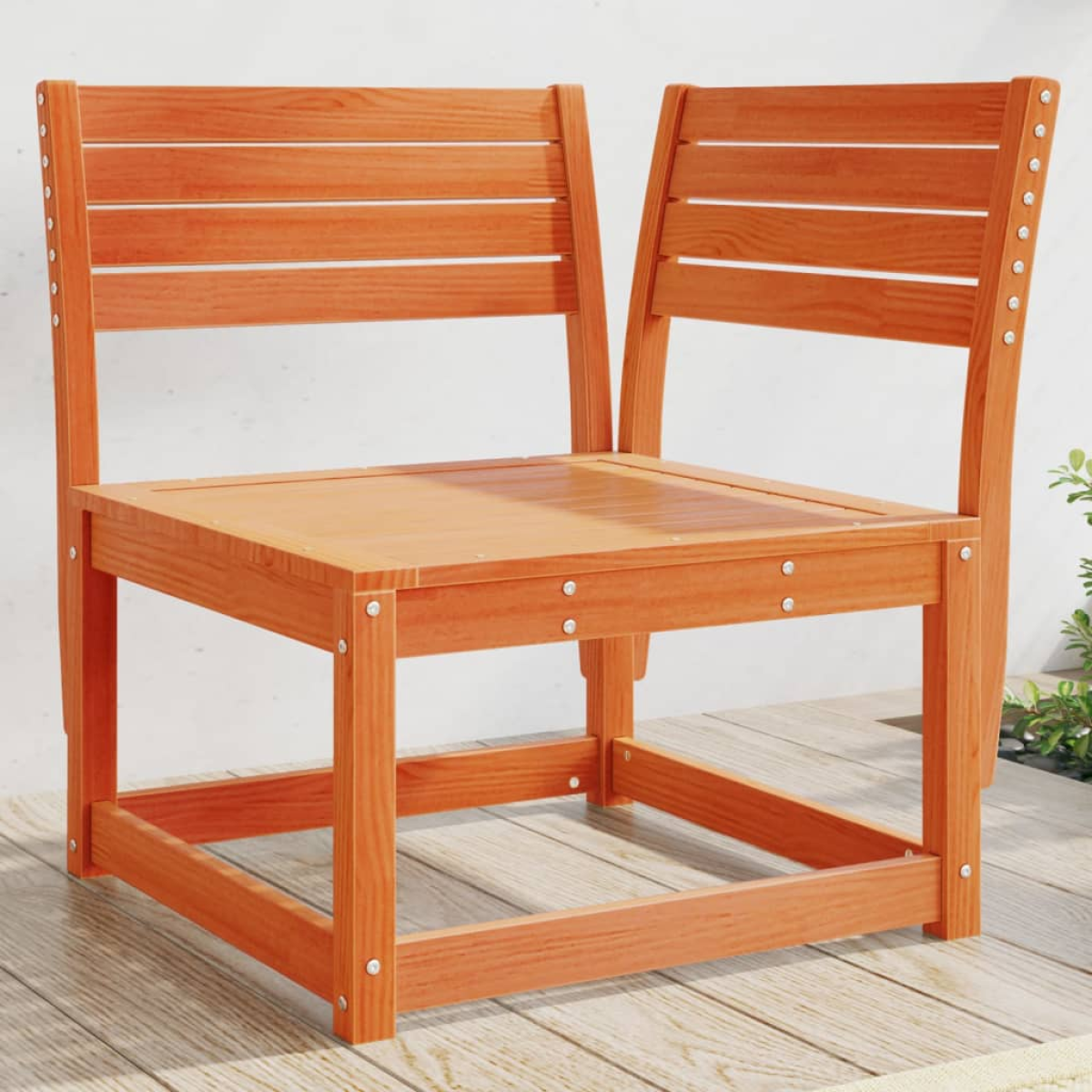 vidaXL vidaXL Garden Sofa | Natural Pine | Solid pine wood | 73 x 73 x 78 cm | Modular - Garden Sofa Sets