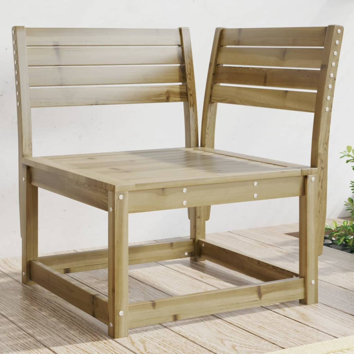 vidaXL vidaXL Garden Sofa | Natural Pine | Solid pine wood | 73 x 73 x 78 cm | Modular - Garden Sofa Sets