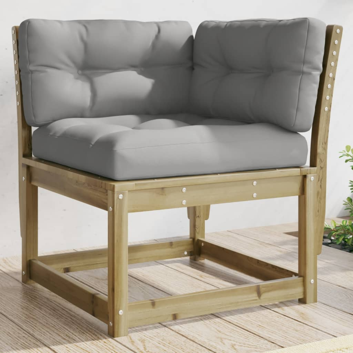 vidaXL vidaXL Garden Sofa | Natural Pine | Solid pine wood | 73 x 73 x 78 cm | Modular - Garden Sofa Sets