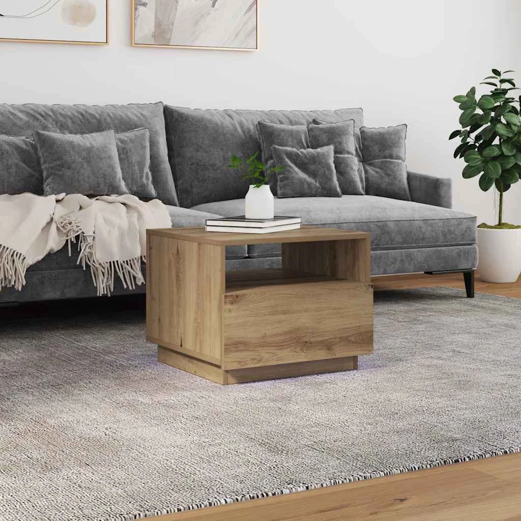 vidaXL VidaXL Coffee Table 50x49x40 LED Light Home - Coffee Table