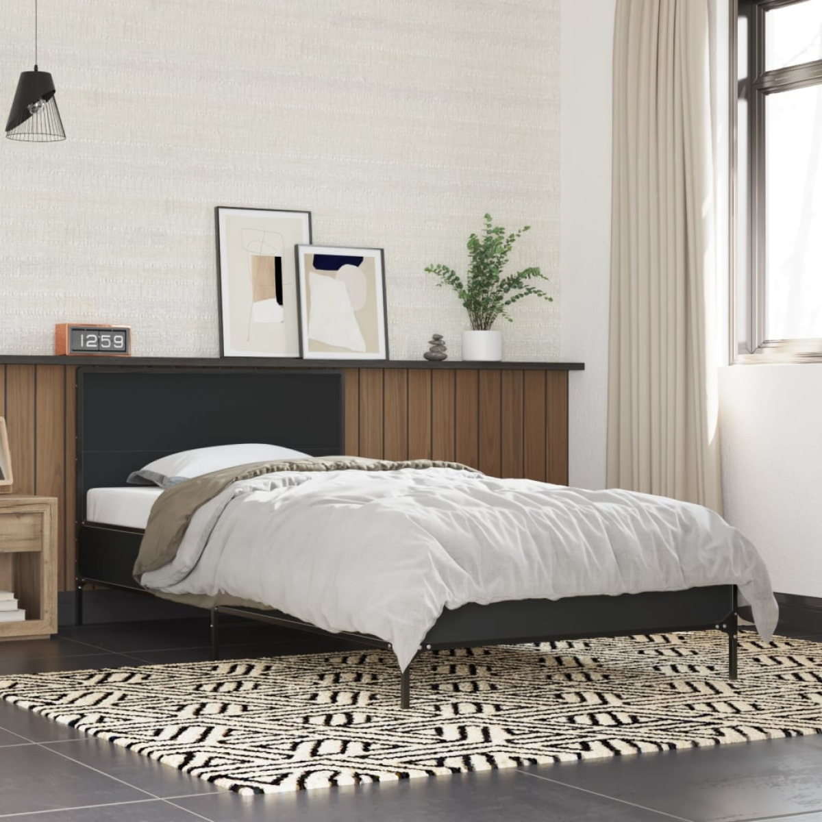 vidaXL Bed Frame without Mattress Black 90x200 cm - from vidaXL