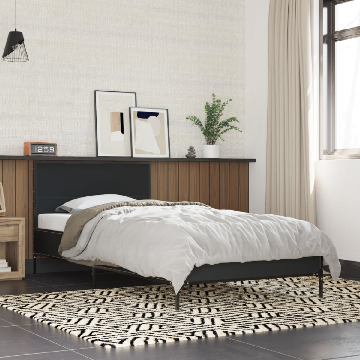 vidaXL Bed Frame without Mattress Black 90x200 cm - from vidaXL