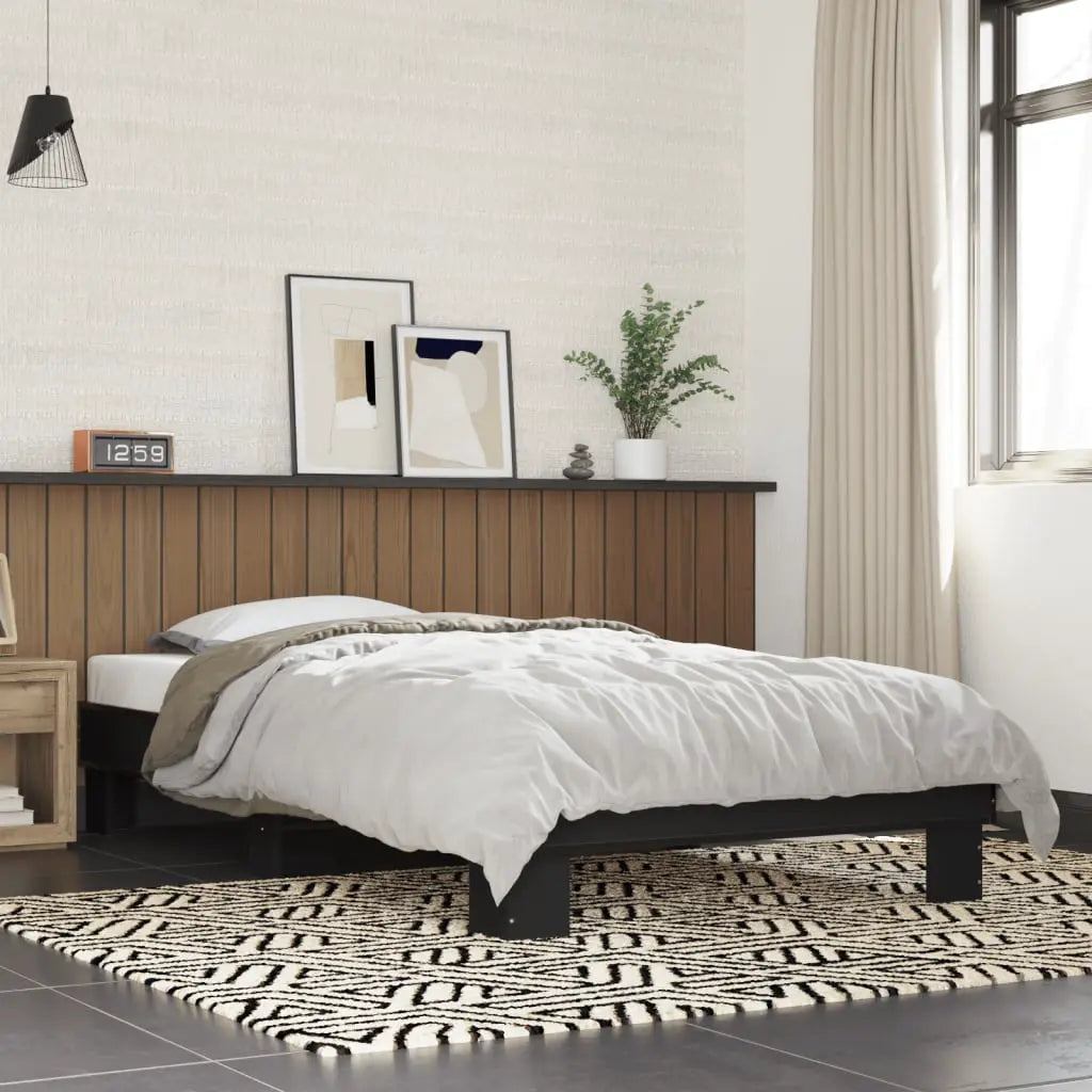 vidaXL Bed Frame without Mattress Black 140x200 cm - from vidaXL