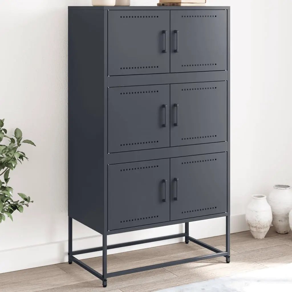vidaXL vidaXL Sideboard Black 68.5x38.5x123.5 cm Steel - Sideboard