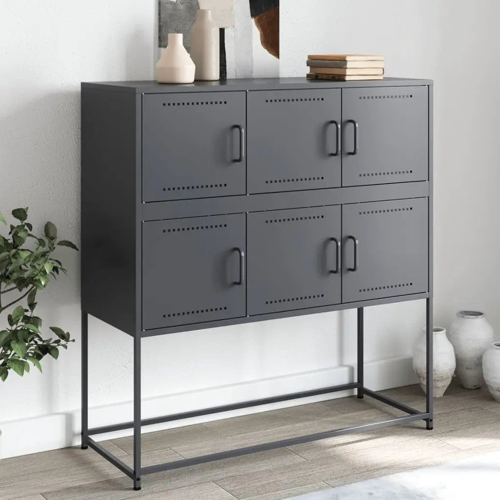 vidaXL vidaXL Sideboard Black 100.5x39x107 cm Steel - Sideboard