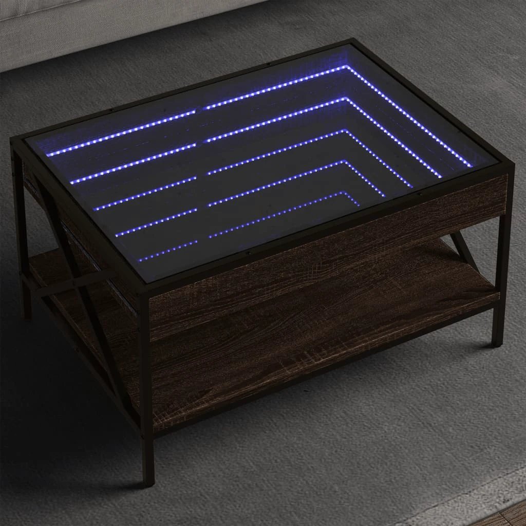 vidaXL Infinity LED Coffee Table 40x40x49 cm With RGB Infinity Mirror For Living Room Modern Home Decor Accent by vidaXL