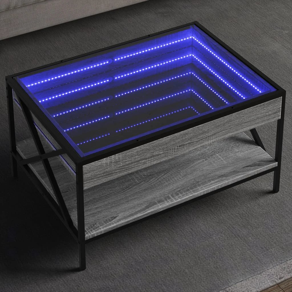 vidaXL Infinity LED Coffee Table 40x40x49 cm With RGB Infinity Mirror For Living Room Modern Home Decor Accent by vidaXL
