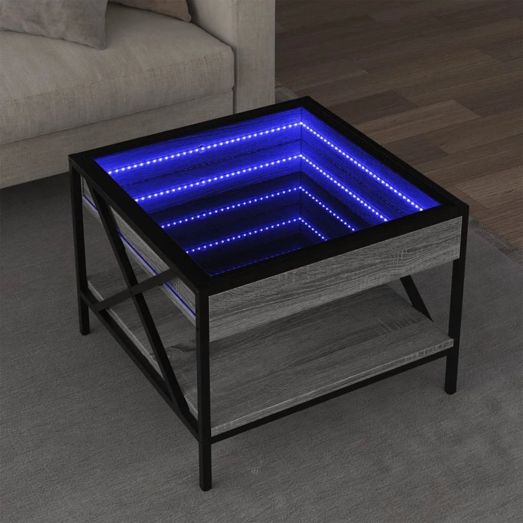 vidaXL Infinity LED Coffee Table 40x40x49 cm With RGB Infinity Mirror For Living Room Modern Home Decor Accent by vidaXL