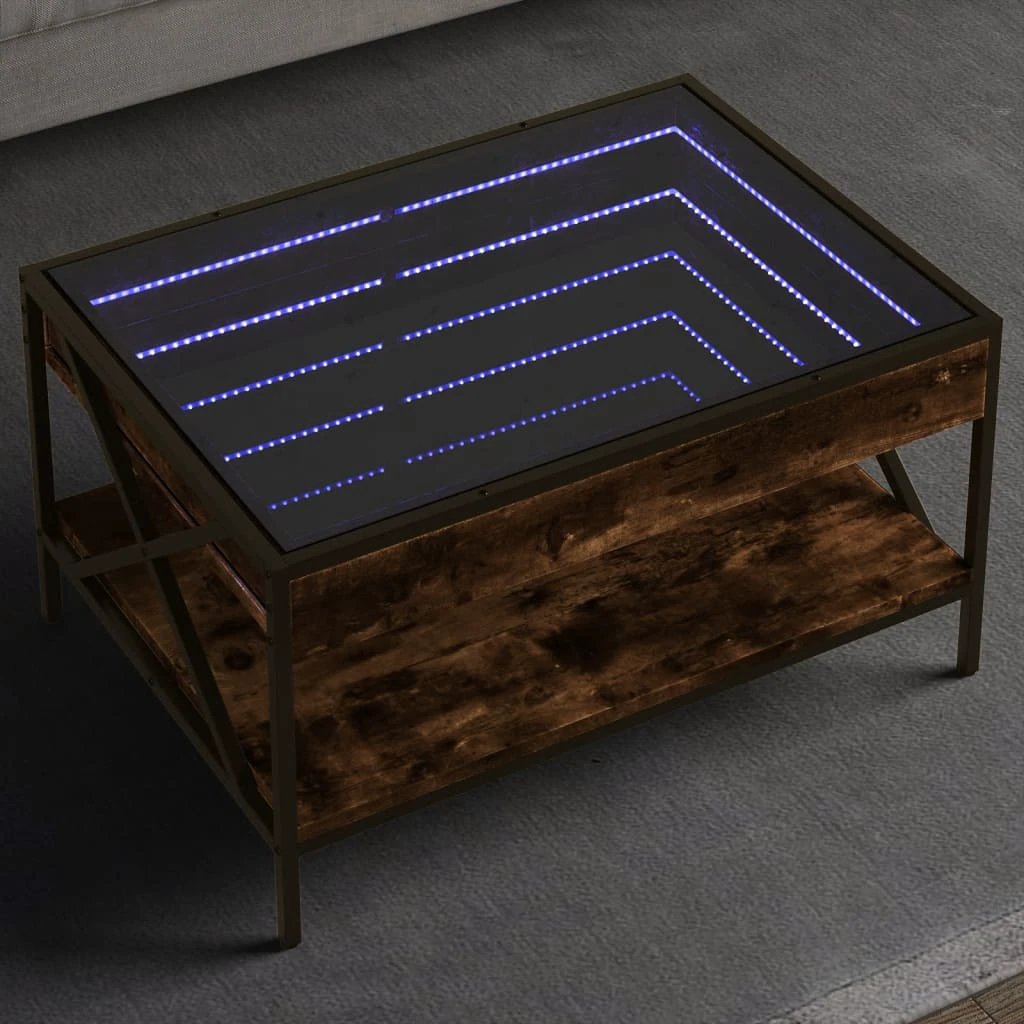 vidaXL Infinity LED Coffee Table 40x40x49 cm With RGB Infinity Mirror For Living Room Modern Home Decor Accent by vidaXL