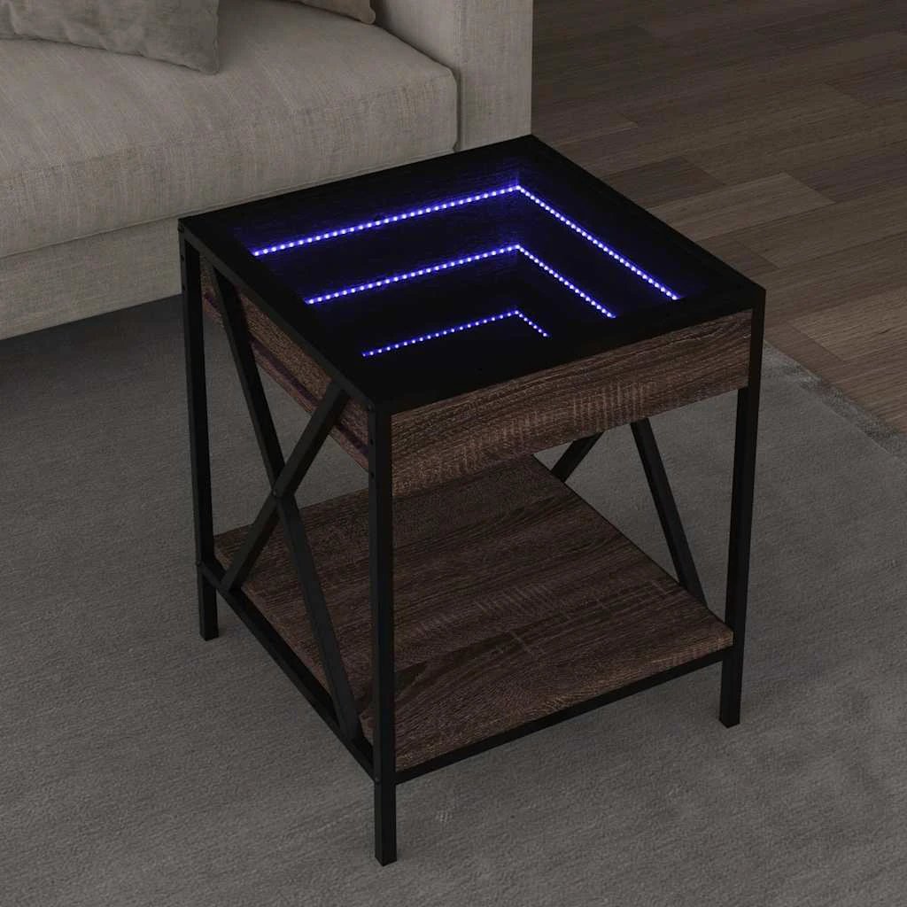 vidaXL vidaXL Infinity LED Coffee Table 40x40x49 cm With RGB Infinity Mirror For Living Room Modern Home Decor Accent - Coffee Table
