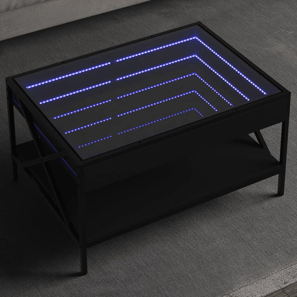 vidaXL vidaXL Infinity LED Coffee Table 40x40x49 cm With RGB Infinity Mirror For Living Room Modern Home Decor Accent - Coffee Table