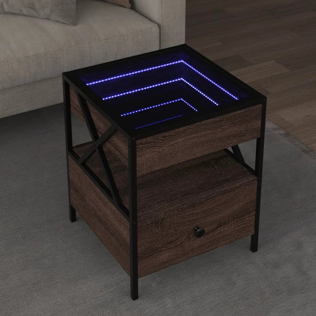 VidaXL Coffee Table 50x50x51 cm Infinity LED Mirror RGB Light for Living Room Decor by vidaXL