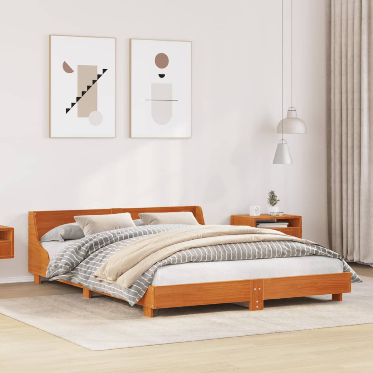 vidaXL Bed Frame without Mattress White 180x200 cm Super King Solid Wood Pine - from vidaXL