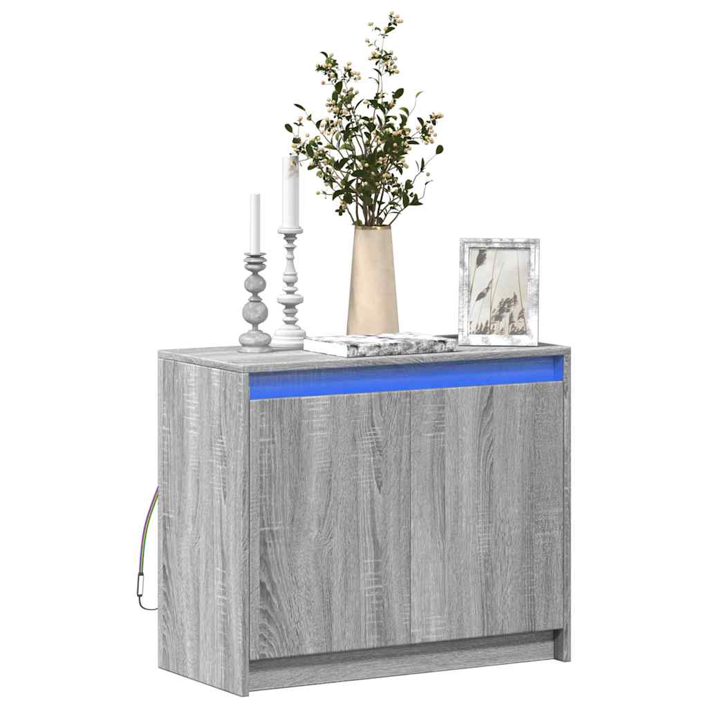 vidaXL vidaXL Sideboard with LED White 72x34x61 cm Engineered Wood - Sideboard