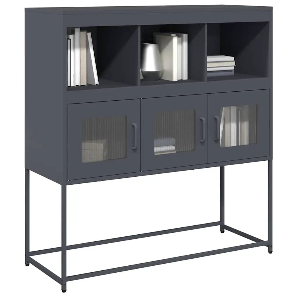 vidaXL vidaXL Sideboard Black 100.5x39x107 cm Cold-rolled Steel - Sideboard