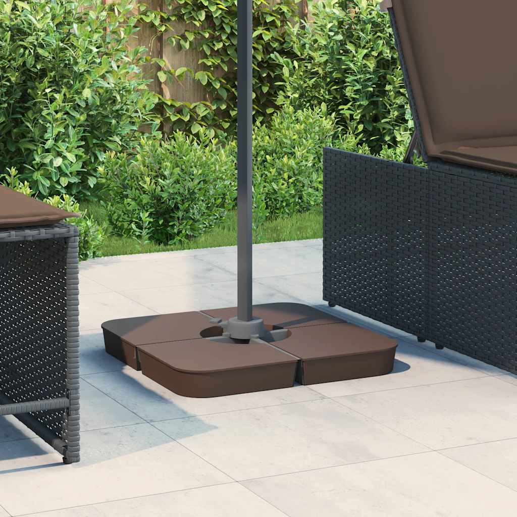 vidaXL vidaXL 4 Piece Parasol Base Set for Cross Stand Parasol 100 kg PP - Parasol