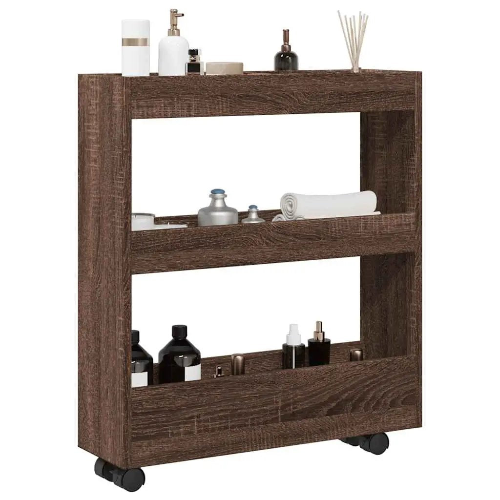 vidaXL Narrow Storage Trolley Black Oak 60 x 18 x 70 cm - from vidaXL