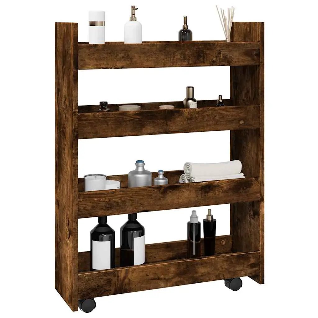 vidaXL Narrow Storage Trolley Black Oak 60 x 20 x 82 cm - from vidaXL
