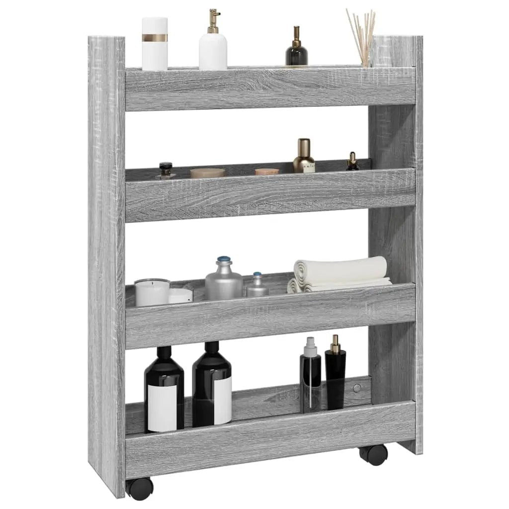 vidaXL Narrow Storage Trolley Black Oak 60 x 20 x 82 cm - from vidaXL