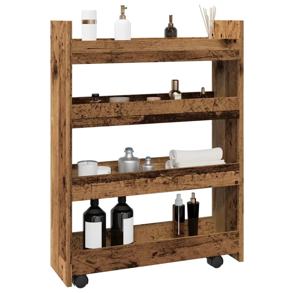 vidaXL Narrow Storage Trolley Black Oak 60 x 20 x 82 cm - from vidaXL