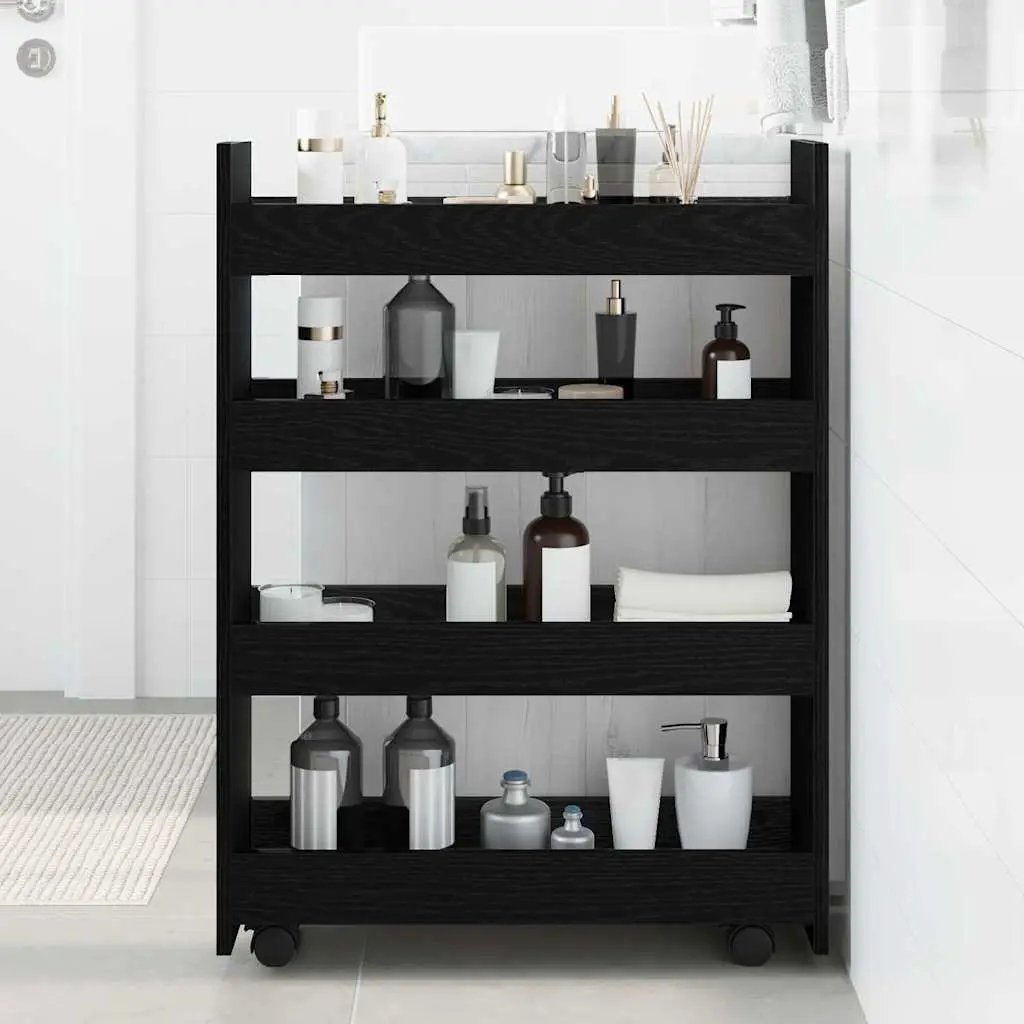 vidaXL Narrow Storage Trolley Black Oak 60 x 20 x 82 cm - from vidaXL