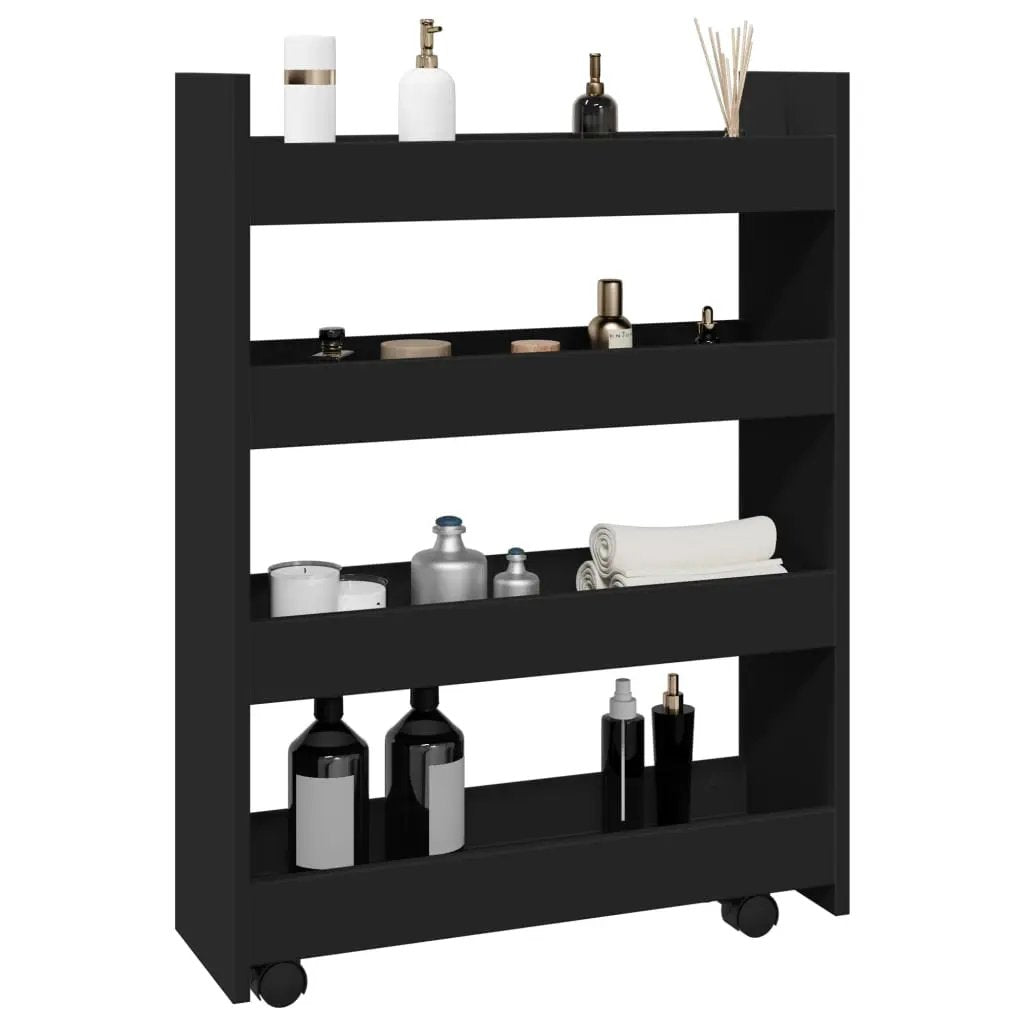 vidaXL Narrow Storage Trolley Black Oak 60 x 20 x 82 cm - from vidaXL