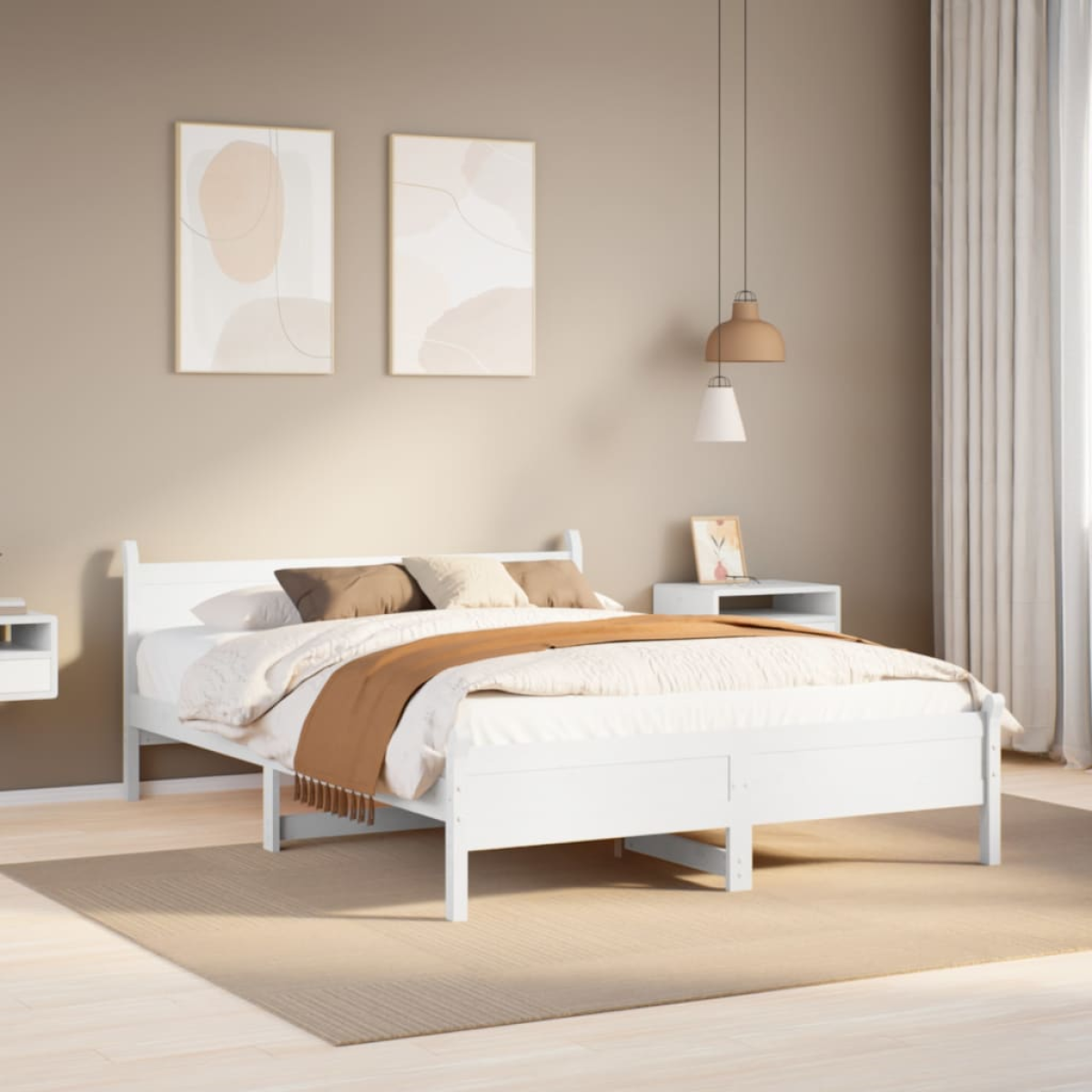 vidaXL Bed Frame without Mattress 180x200 cm Super King Solid Wood Pine - from vidaXL