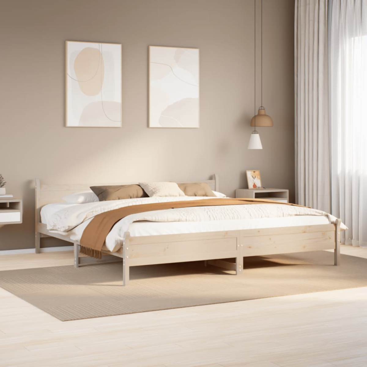 vidaXL Bed Frame without Mattress 180x200 cm Super King Solid Wood Pine - from vidaXL