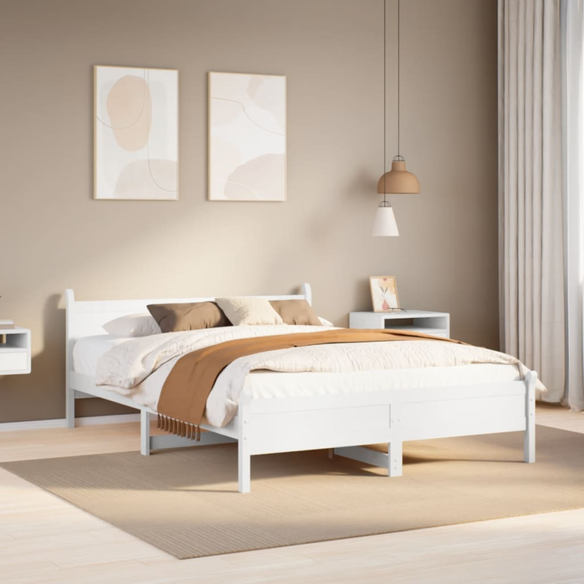 vidaXL Bed Frame without Mattress 180x200 cm Super King Solid Wood Pine - from vidaXL
