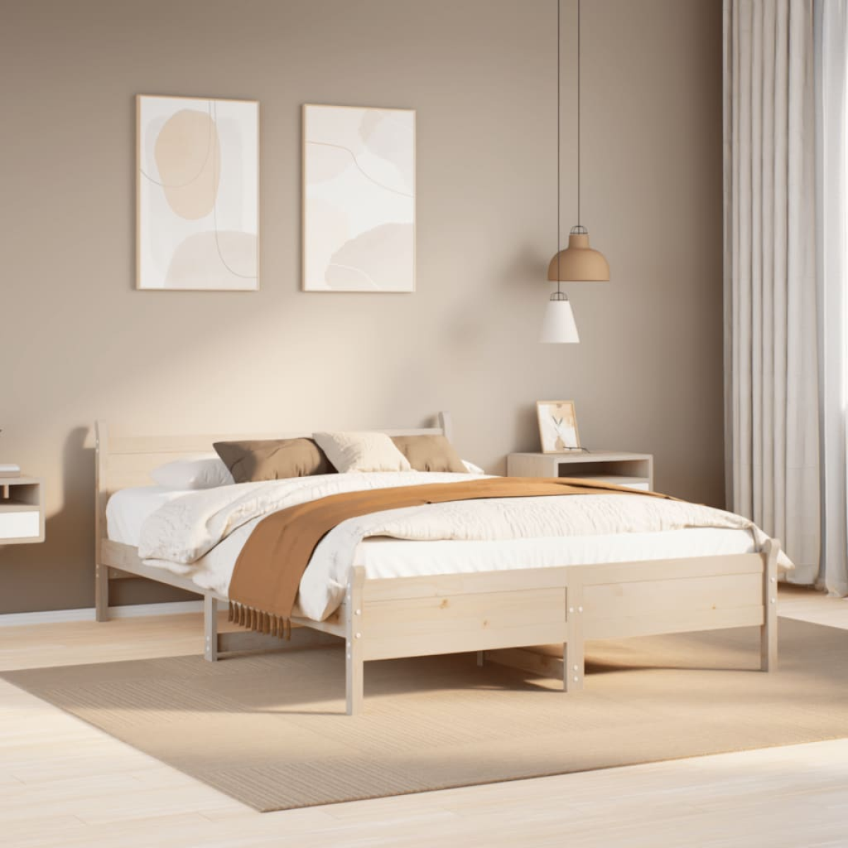 vidaXL Bed Frame without Mattress 180x200 cm Super King Solid Wood Pine - from vidaXL