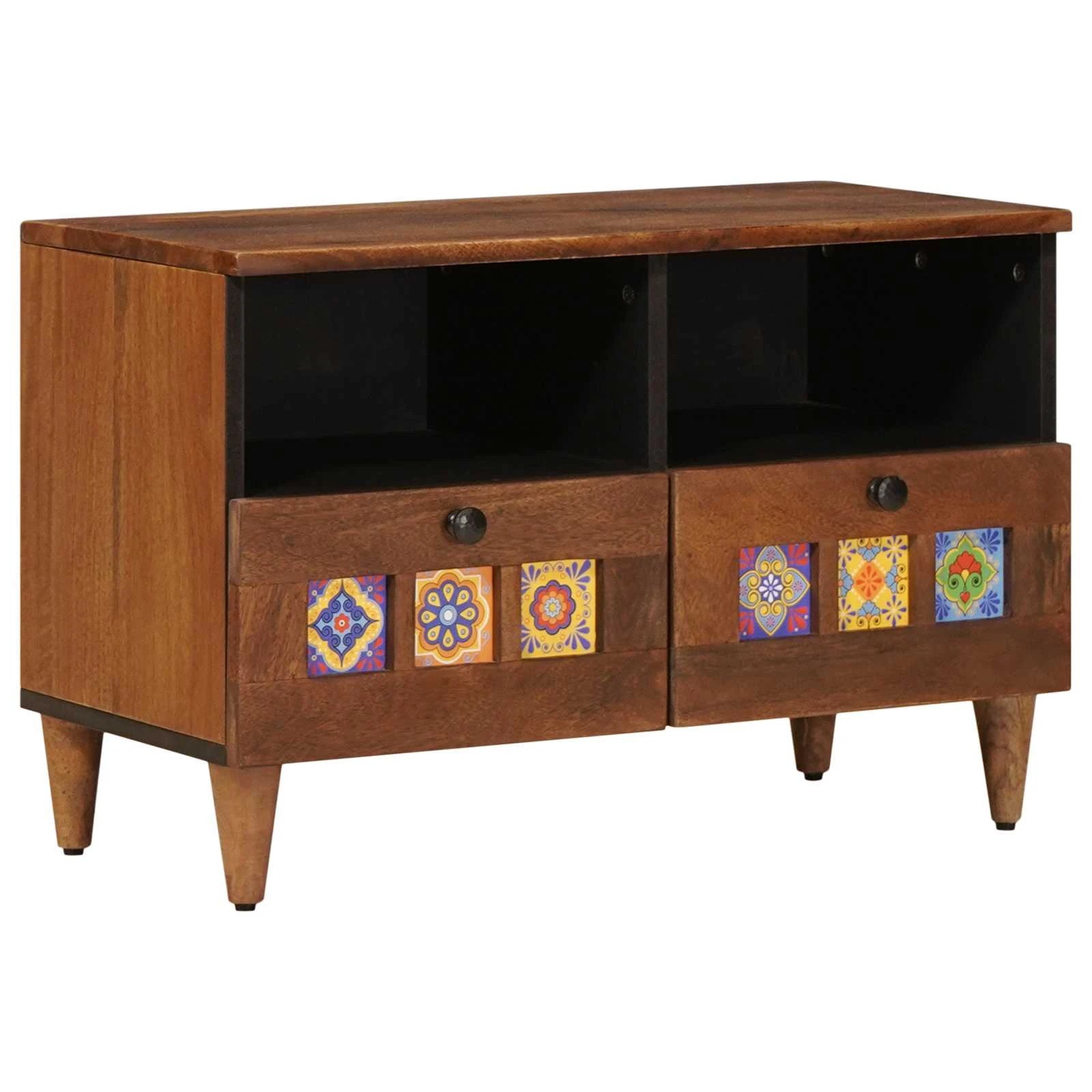 vidaXL vidaXL Coffee Table With Drawer 80 By 54 By 40 Cm Solid Mango Wood Living Room Centerpiece - Coffee Table