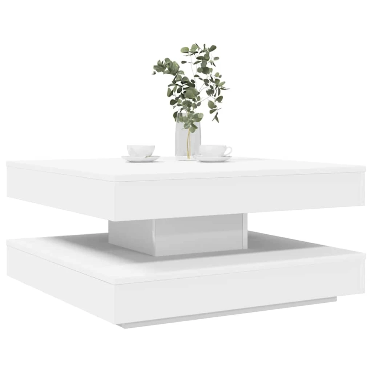 vidaXL vidaXL Coffee Table 50x50x34.5 cm 360 Degree Rotating Modern Black Wood for Living Room - Coffee Table