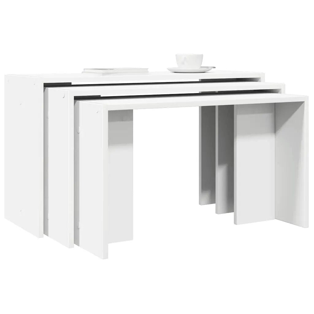 vidaXL vidaXL Nesting Tables 3 pcs White Engineered Wood - Nest of Tables