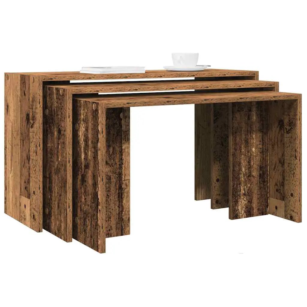 vidaXL vidaXL Nesting Tables 3 pcs White Engineered Wood - Nest of Tables