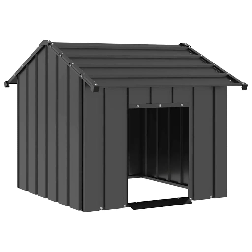 vidaXL Dog House with Roof 85x107x81 cm Galvanised Steel - from vidaXL