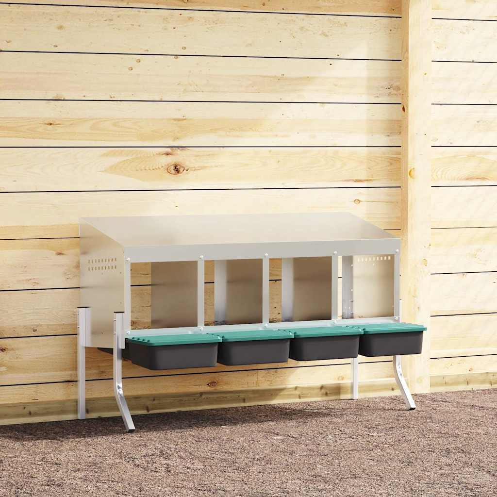 vidaXL vidaXL Chicken Nesting Box 1 Compartment with Legs Galvanised Steel - Chicken Coop