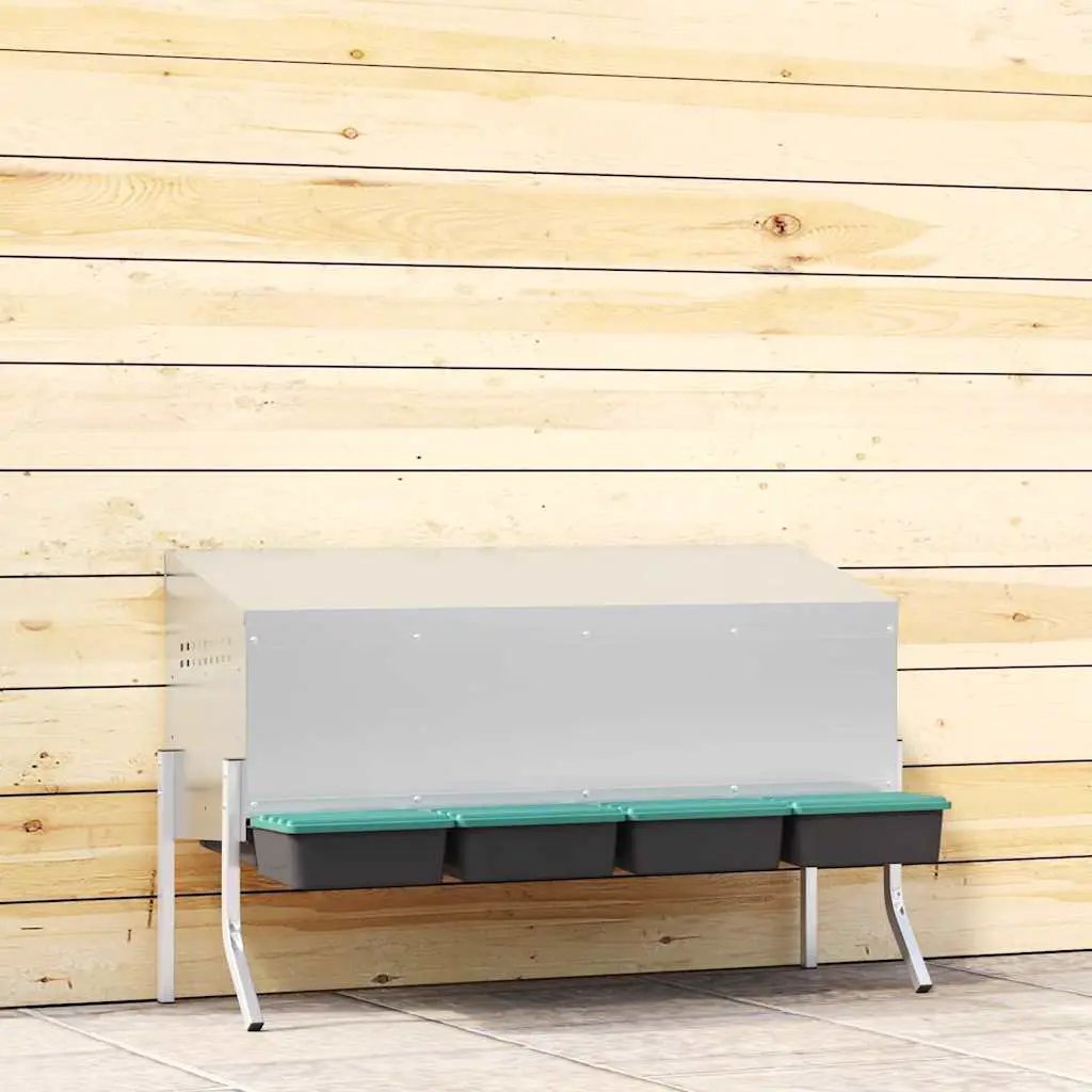 vidaXL vidaXL Chicken Nesting Box 1 Compartment with Legs Galvanised Steel - Chicken Coop