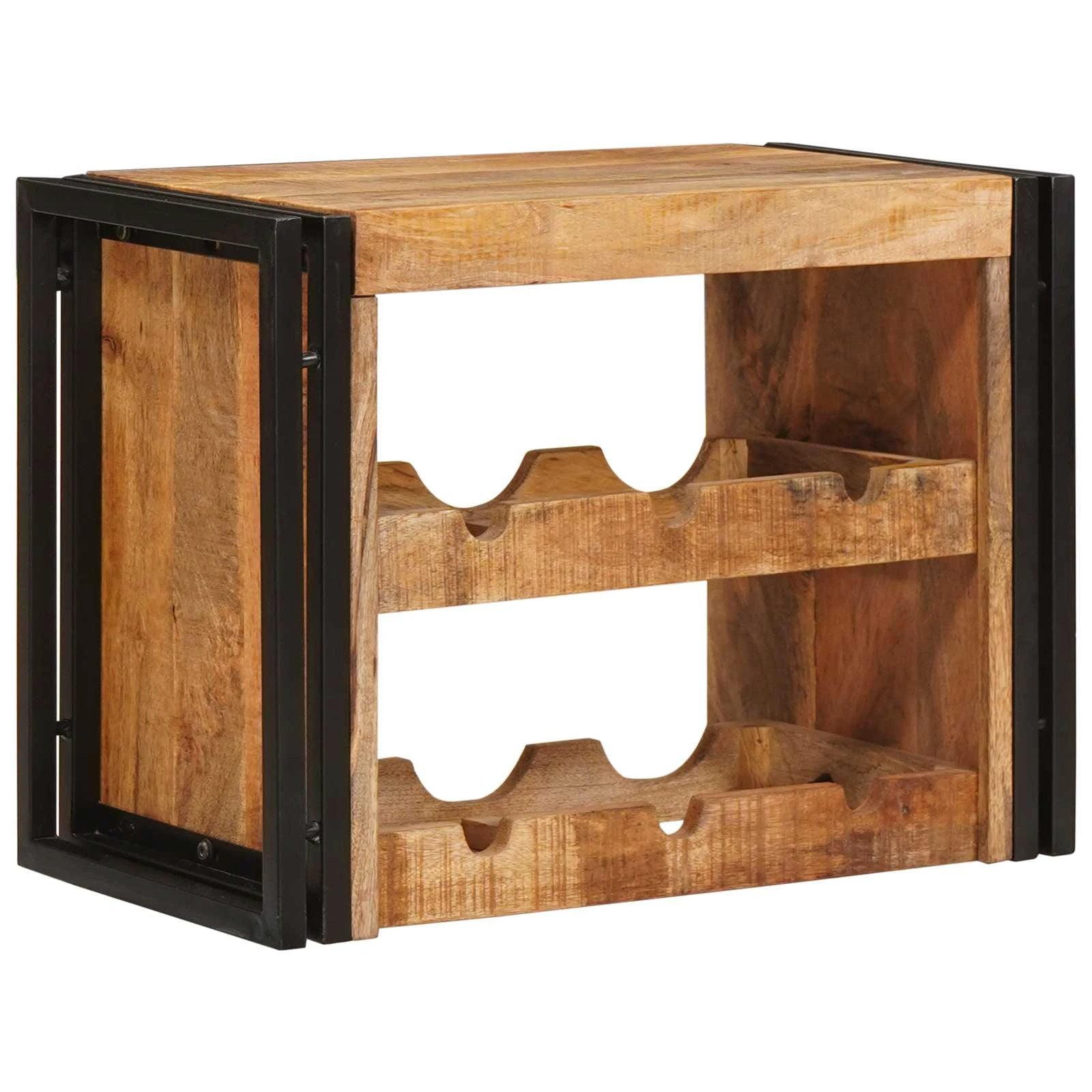vidaXL vidaXL Wine Rack Brown 60 x 45 x 33 cm Solid Rough Mango Wood - Wine Rack
