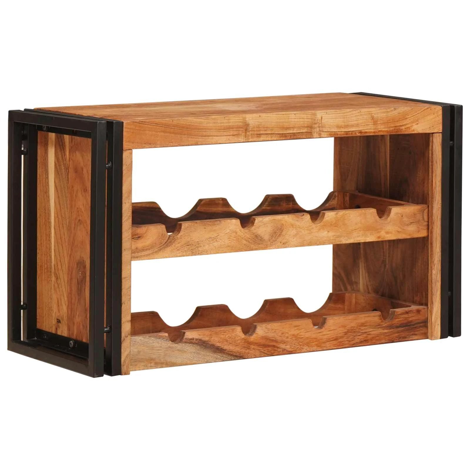 vidaXL vidaXL Wine Rack Brown 60 x 45 x 33 cm Solid Rough Mango Wood - Wine Rack