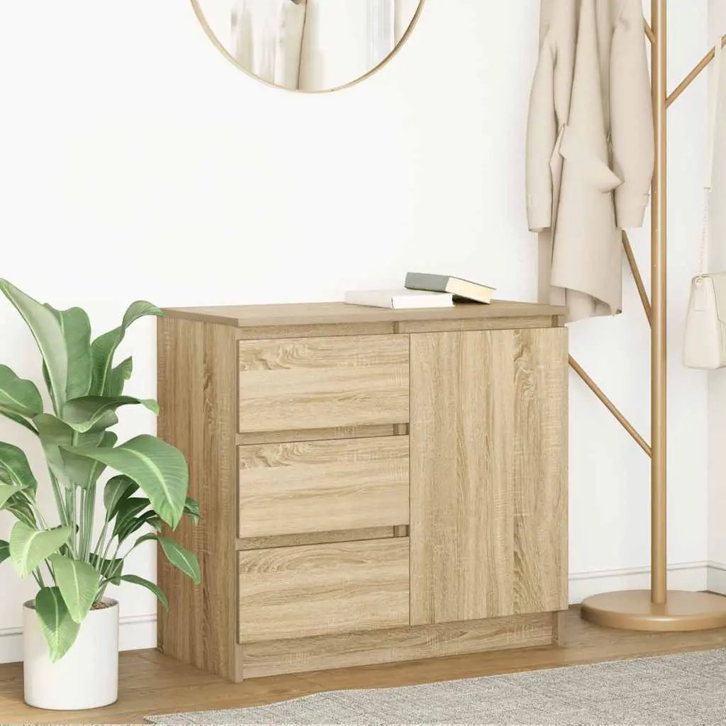 vidaXL vidaXL Sideboard with Drawer White 71x35x65 cm Engineered Wood - Sideboard