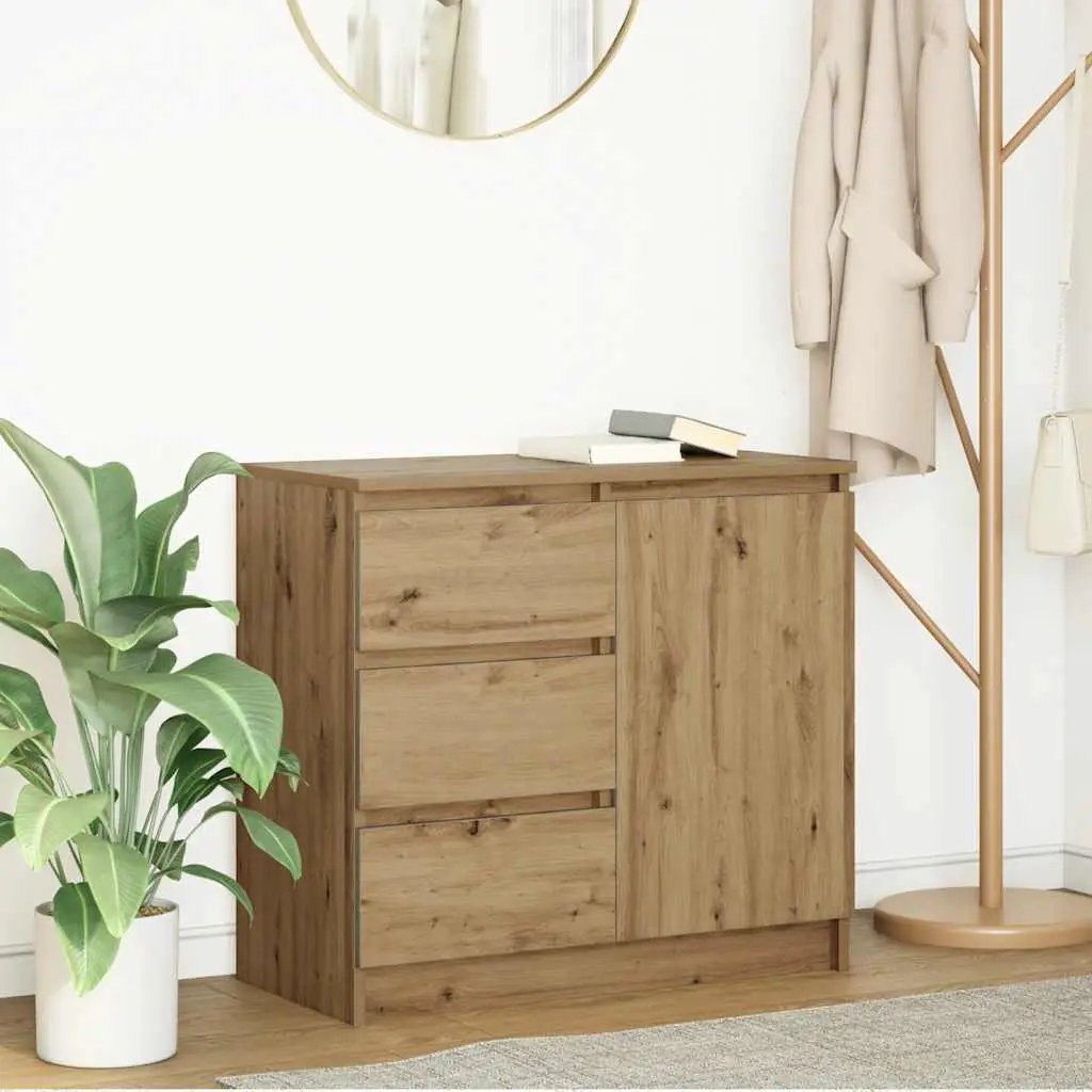 vidaXL vidaXL Sideboard with Drawer White 71x35x65 cm Engineered Wood - Sideboard