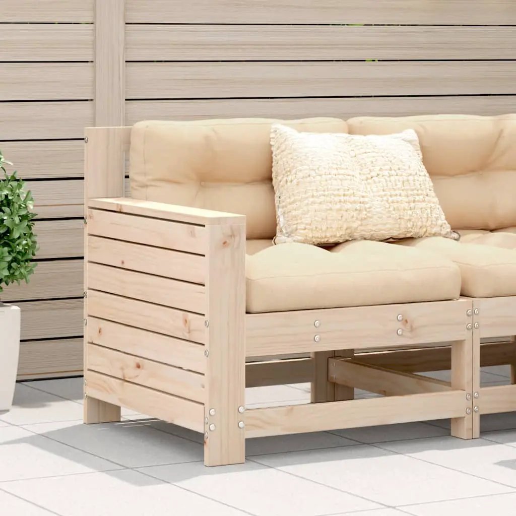 vidaXL vidaXL Garden Armrest Sofa with Cushion Solid Wood Pine - Garden Sofa Sets