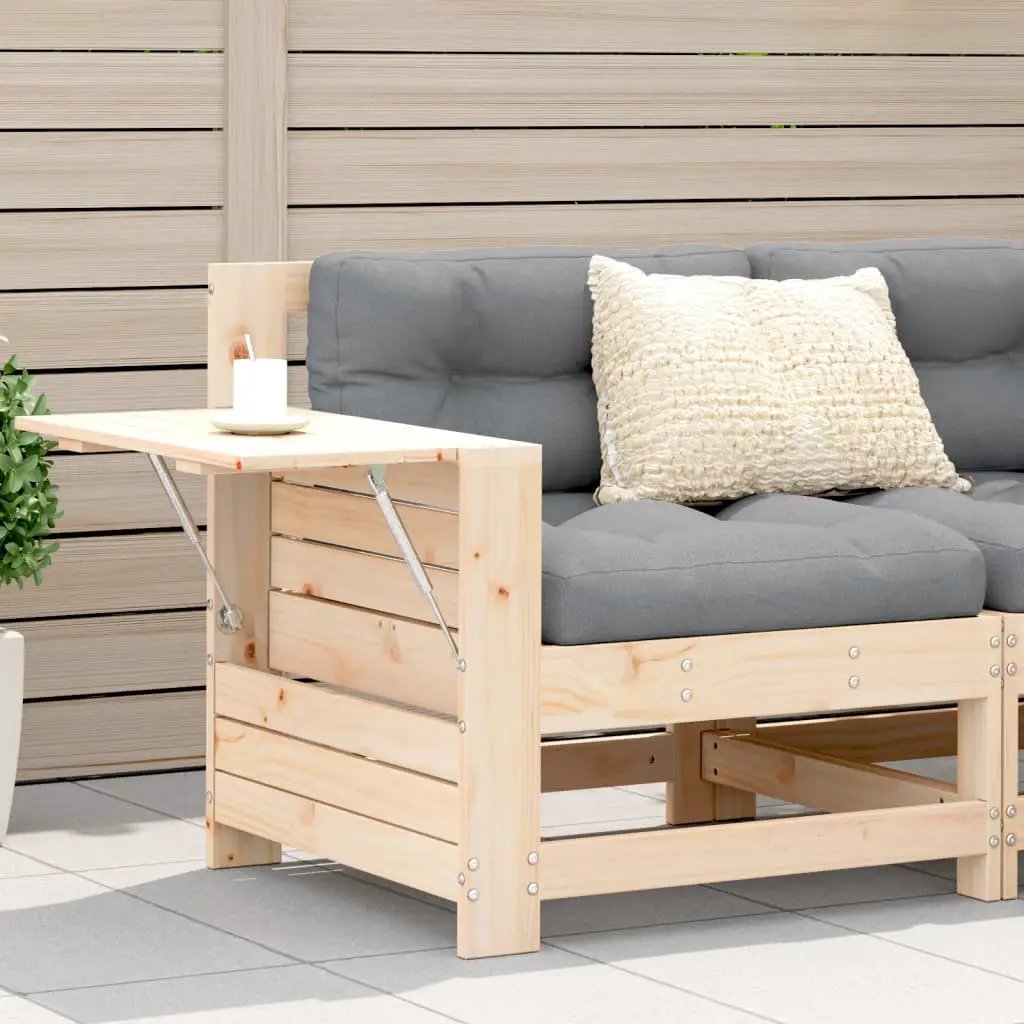 vidaXL vidaXL Garden Armrest Sofa with Cushion Solid Wood Pine - Garden Sofa Sets