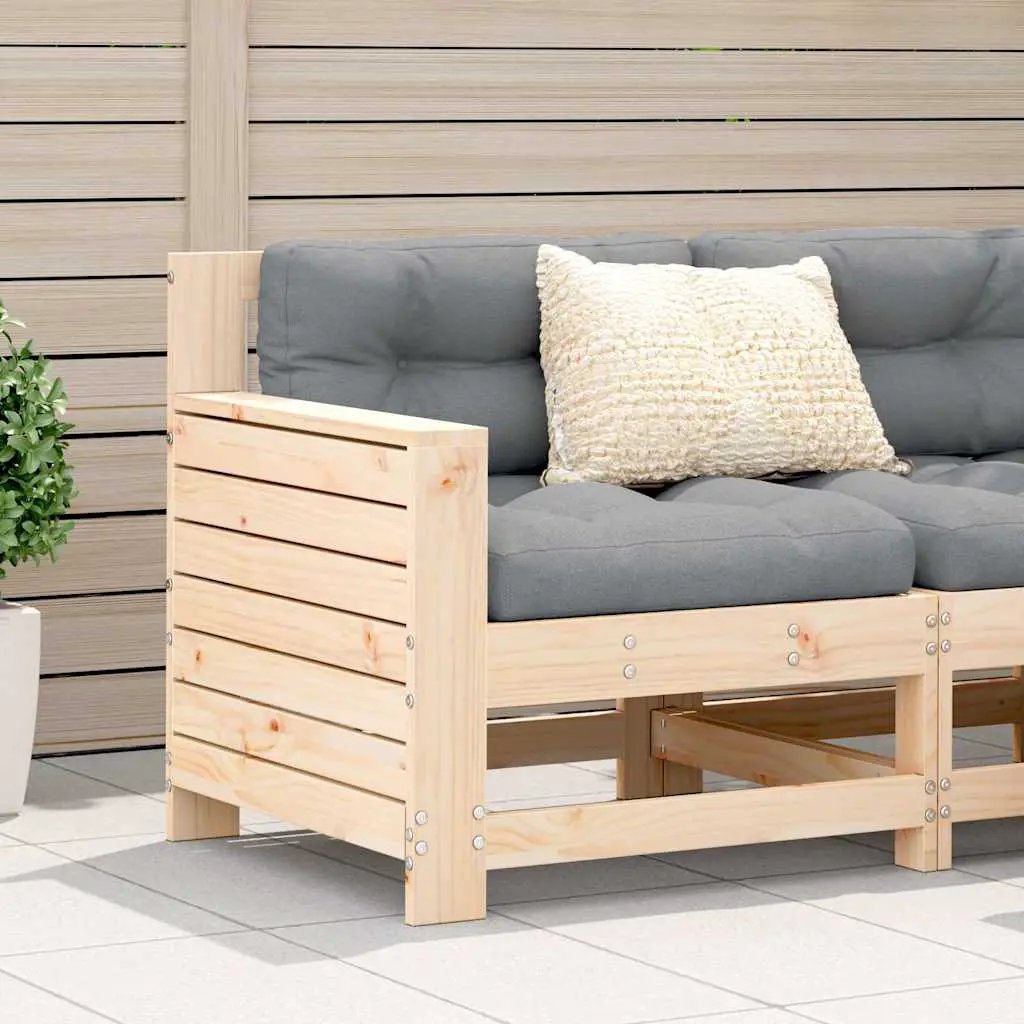 vidaXL vidaXL Garden Armrest Sofa with Cushion Solid Wood Pine - Garden Sofa Sets