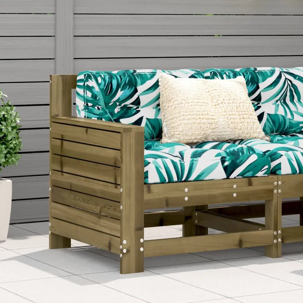 vidaXL vidaXL Garden Armrest Sofa with Cushion Solid Wood Pine - Garden Sofa Sets