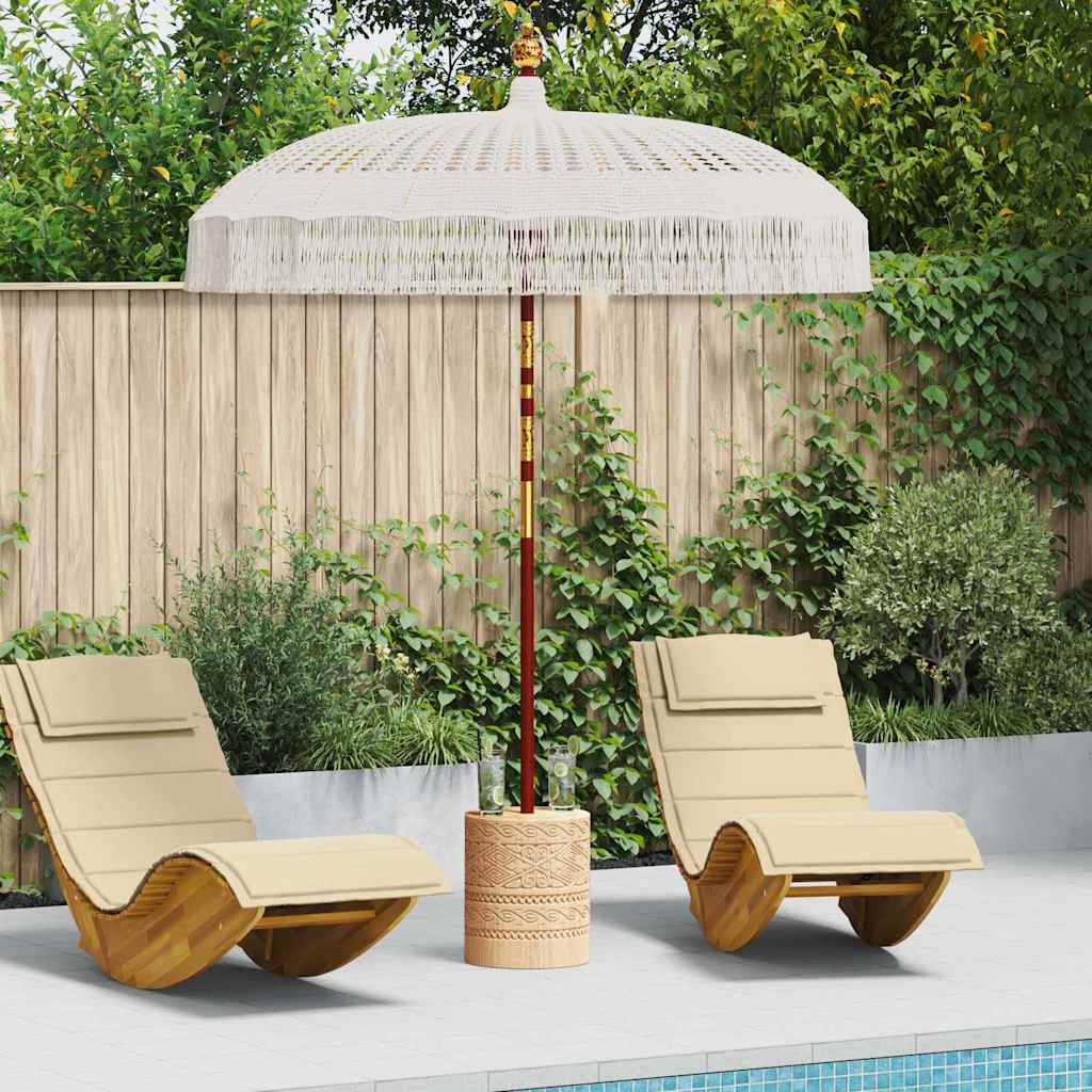 vidaXL vidaXL Macrame Parasol Cream 190 x 190 x 260 cm - Parasol