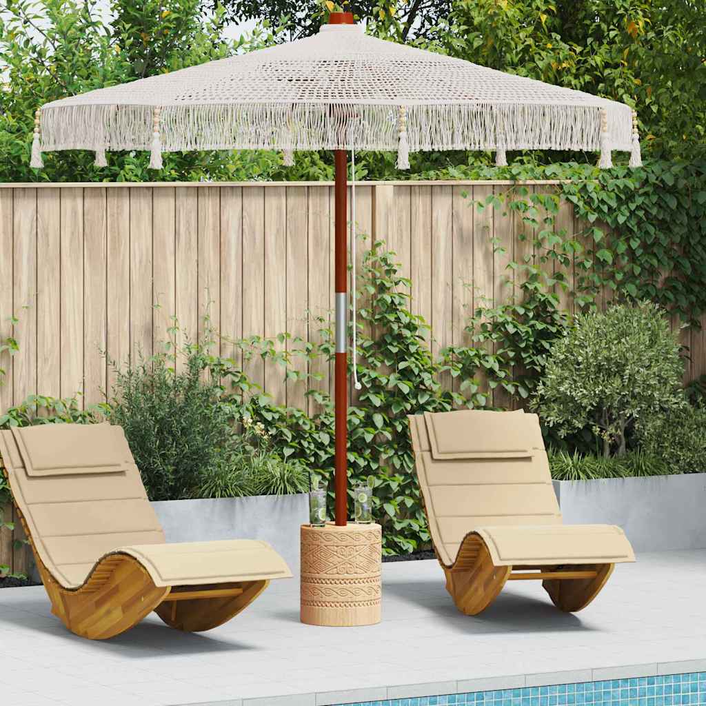 vidaXL vidaXL Macrame Parasol Cream 190 x 190 x 260 cm - Parasol